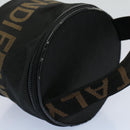 FENDI Vanity Cosmetic Pouch Canvas Black Auth 54858-6
