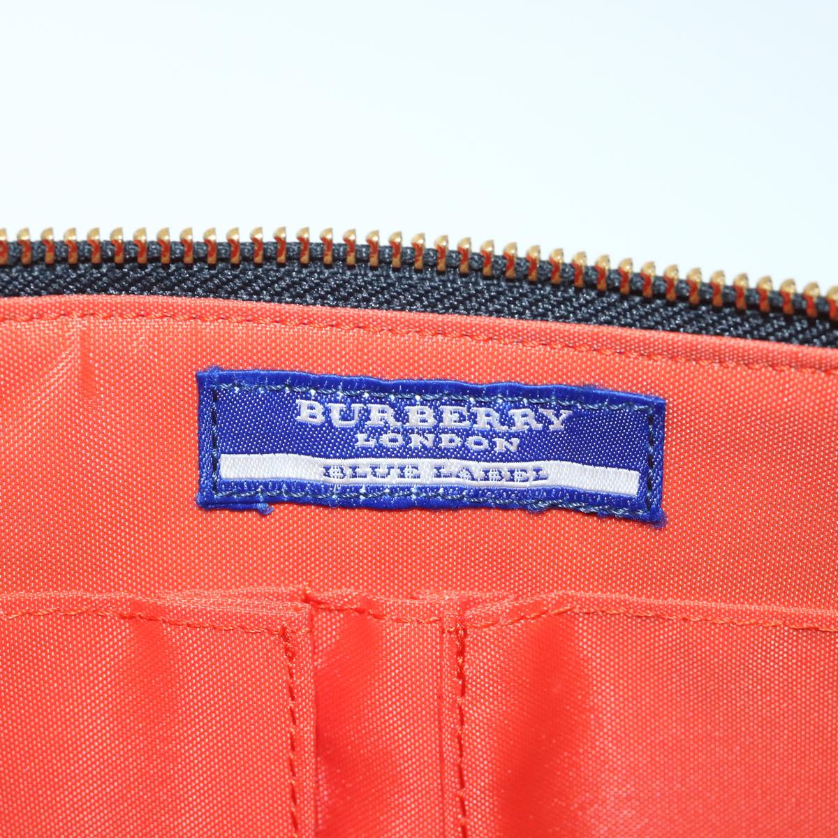 BURBERRY Nova Check Blue Label Shoulder Bag Canvas Leather Red Black Auth 54874