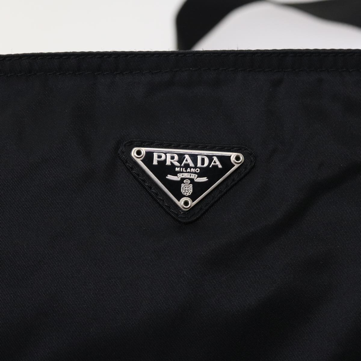 PRADA Shoulder Bag Nylon Black Auth 54878