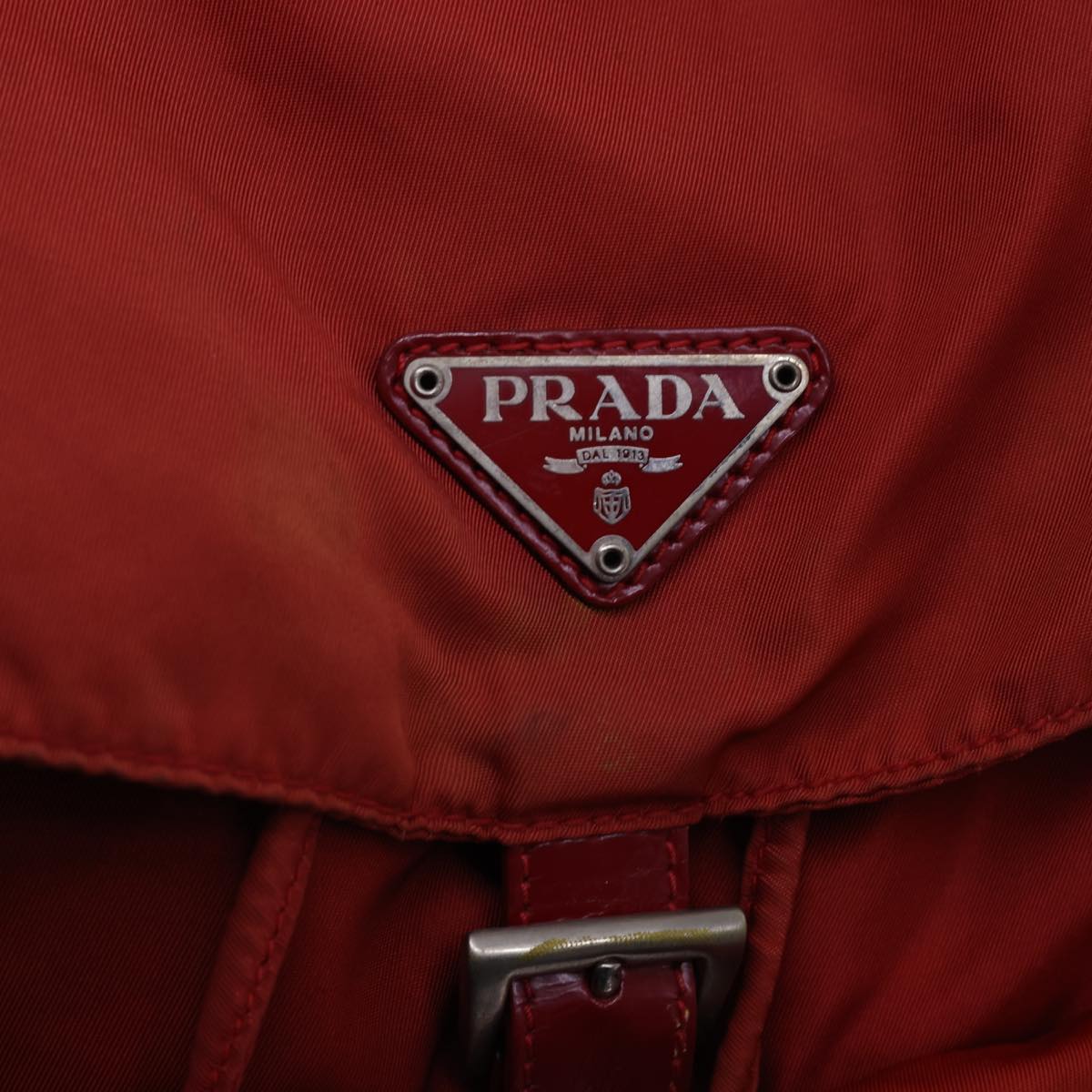 PRADA Backpack Nylon Red Auth 54890