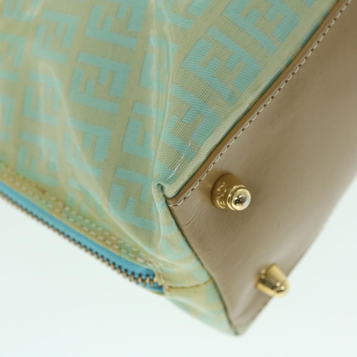 FENDI Zucchino Canvas Shoulder Bag Coated Canvas Blue Auth 54908