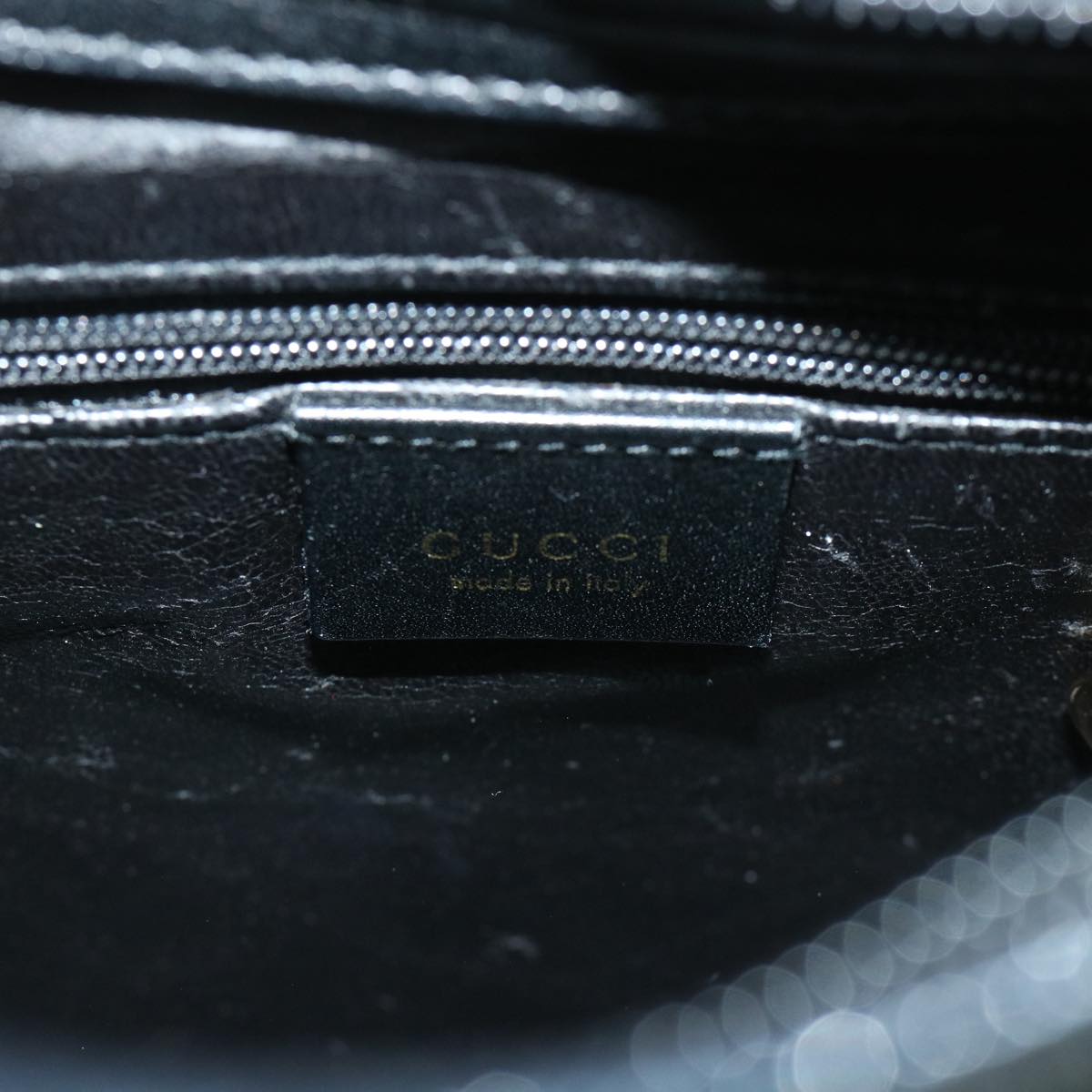 GUCCI Bamboo Shoulder Bag Leather Black Auth 54916