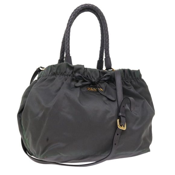 PRADA Handtasche Nylon 2way Grau Auth 54970