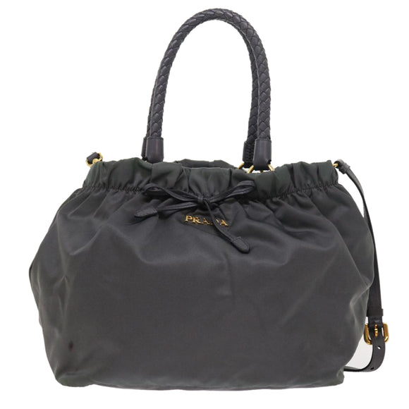 PRADA Handtasche Nylon 2way Grau Auth 54970