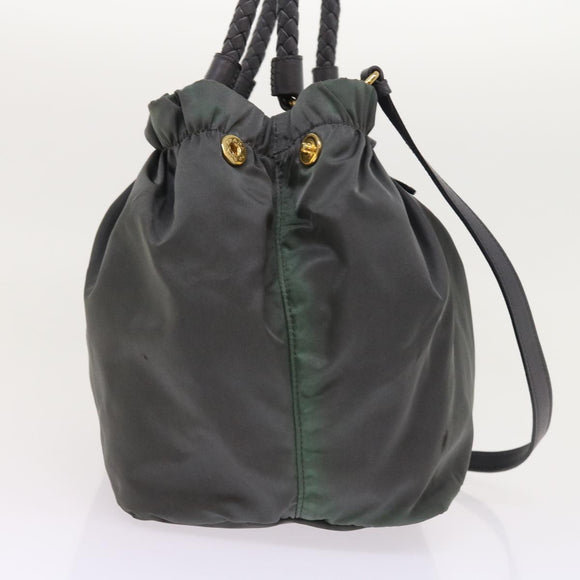 PRADA Handtasche Nylon 2way Grau Auth 54970