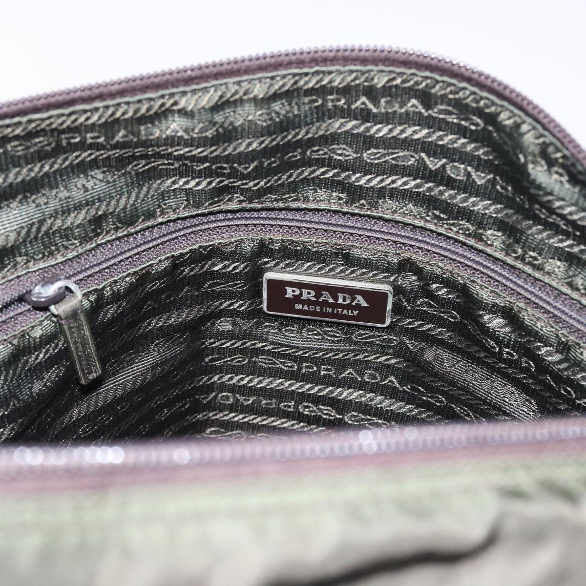 PRADA Shoulder Bag Nylon Khaki Auth 54974