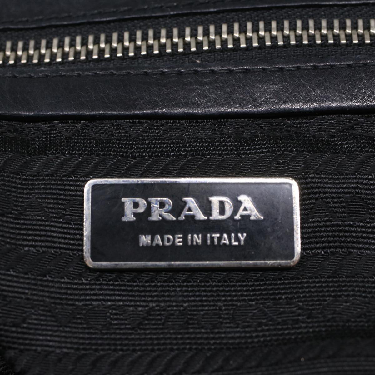 PRADA Shoulder Bag Leather Black Auth 54975