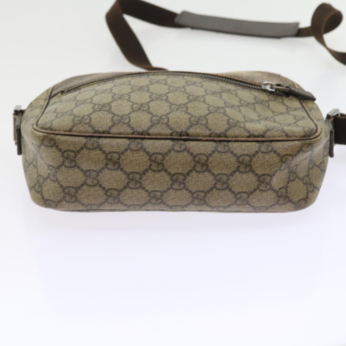 GUCCI GG Canvas Shoulder Bag Canvas PVC Leather 2Set Black Beige Auth 55036