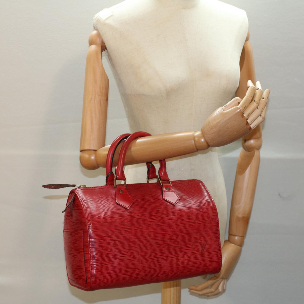 LOUIS VUITTON Epi Speedy 25 Hand Bag Castilian Red M43017 LV Auth 55088