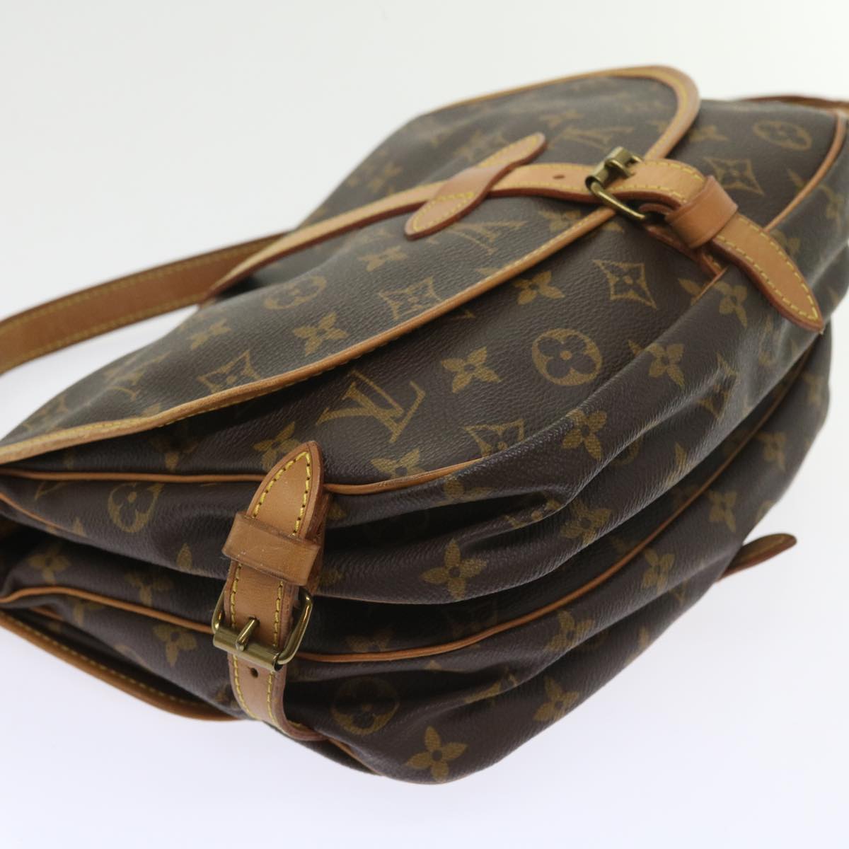 LOUIS VUITTON Monogram Saumur 30 Shoulder Bag M42256 LV Auth 55101