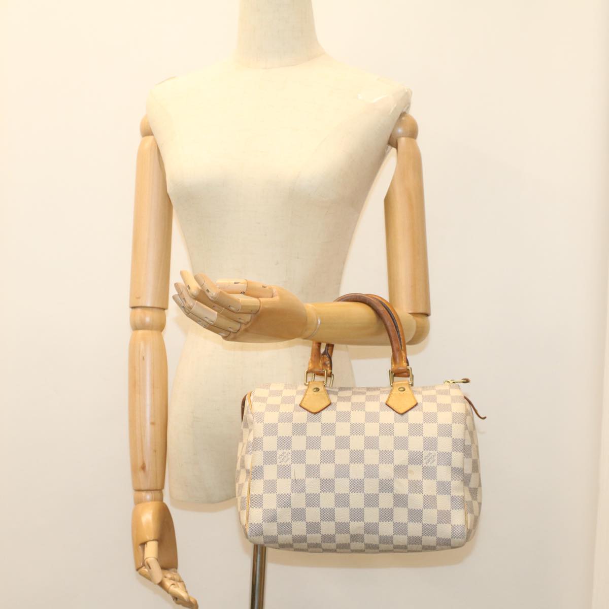 LOUIS VUITTON Damier Azur Speedy 25 Hand Bag N41534 LV Auth 55194