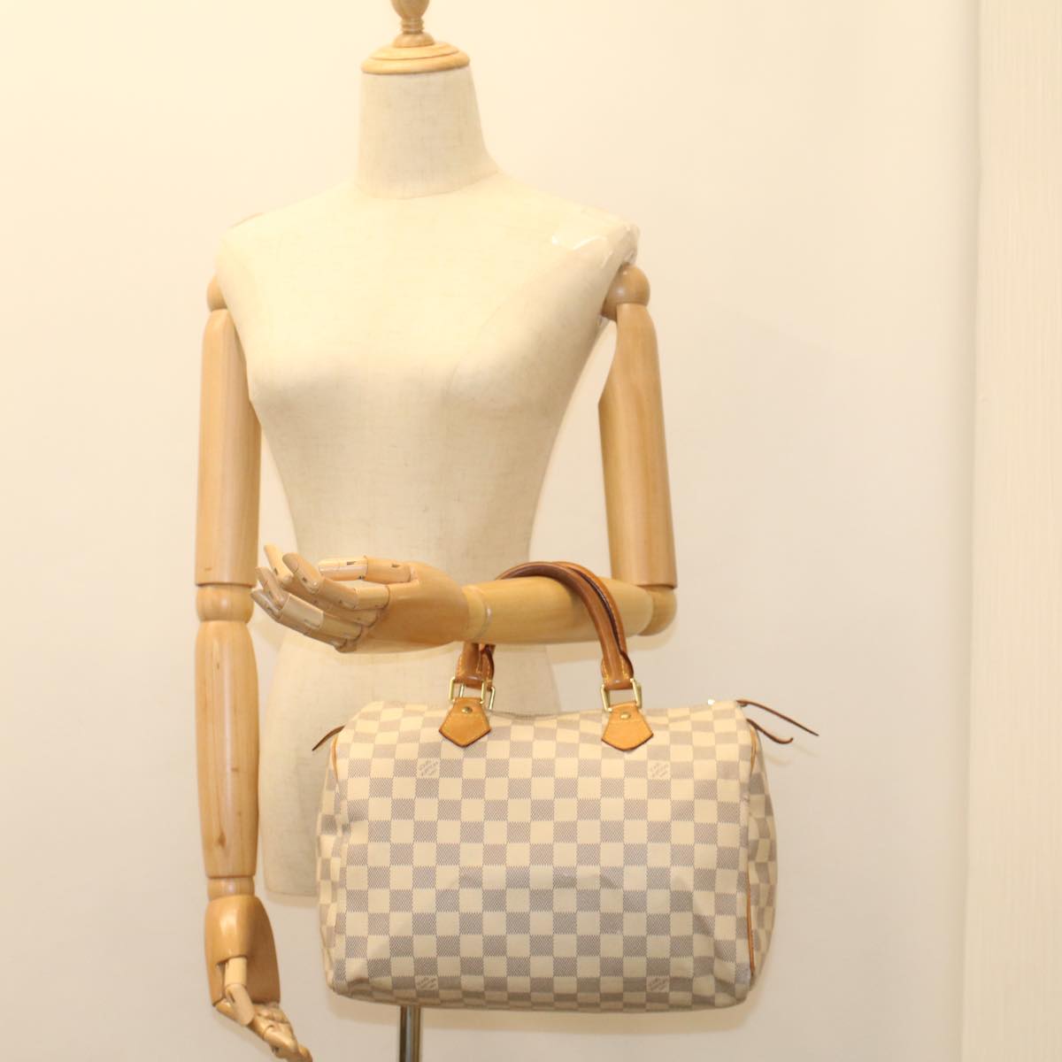 LOUIS VUITTON Damier Azur Speedy 30 Hand Bag N41533 LV Auth 55195