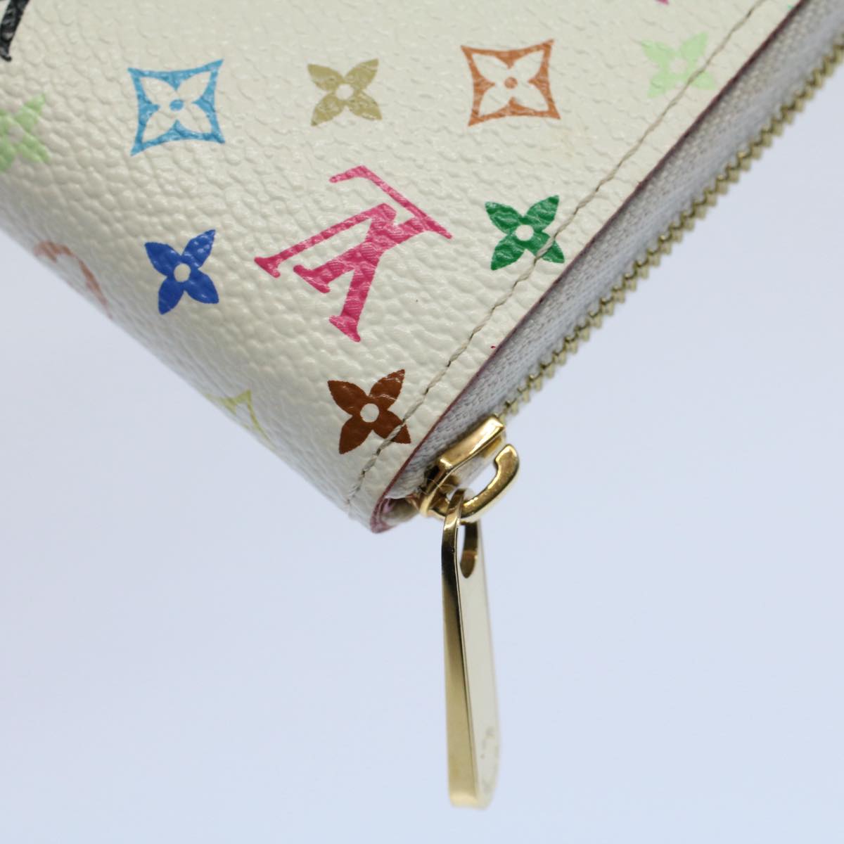 LOUIS VUITTON Monogram Multicolor Zippy Coin Purse White M66548 LV Auth 55270