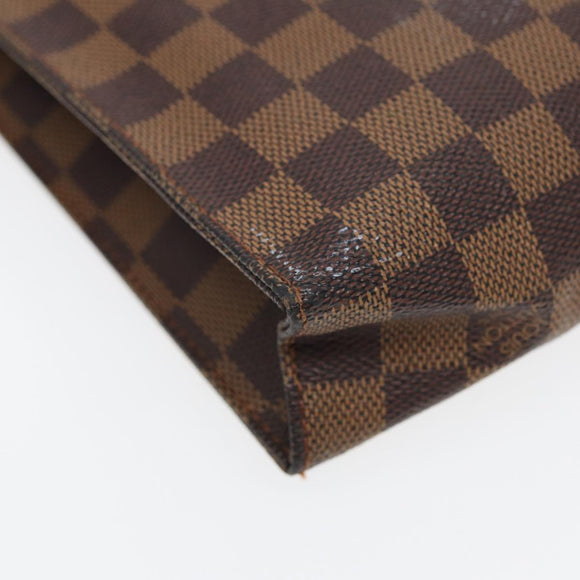 LOUIS VUITTON Damier Ebene Poche Toilette 26 Pouch N47543 LV Auth 55311