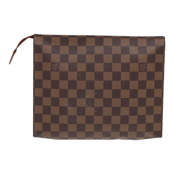 LOUIS VUITTON Damier Ebene Poche Toilette 26 Pouch N47543 LV Auth 55311