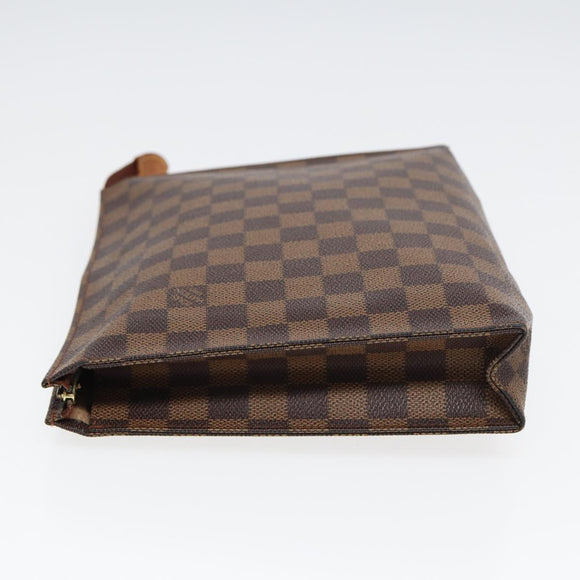 LOUIS VUITTON Damier Ebene Poche Toilette 26 Pouch N47543 LV Auth 55311