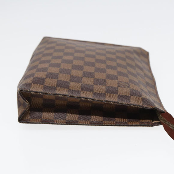 LOUIS VUITTON Damier Ebene Poche Toilette 26 Pouch N47543 LV Auth 55311