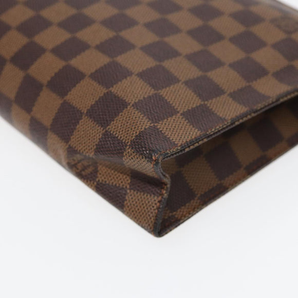 LOUIS VUITTON Damier Ebene Poche Toilette 26 Pouch N47543 LV Auth 55311