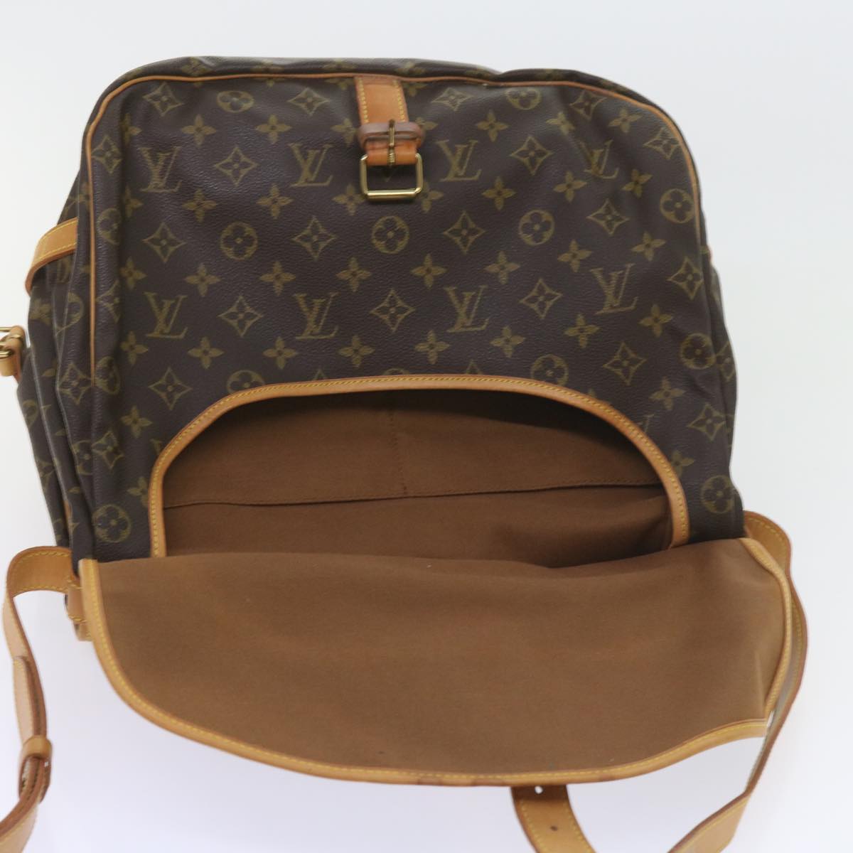 LOUIS VUITTON Monogram Saumur 35 Shoulder Bag M42254 LV Auth 55322