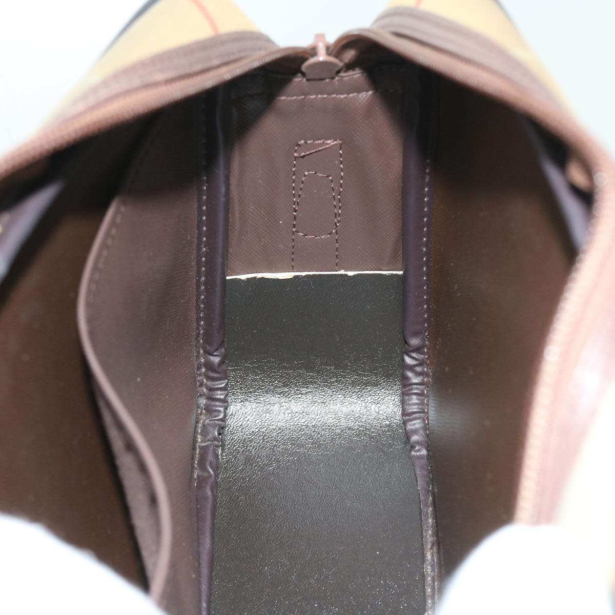 Burberrys Nova Check Shoulder Bag Nylon Canvas Beige Auth 55446