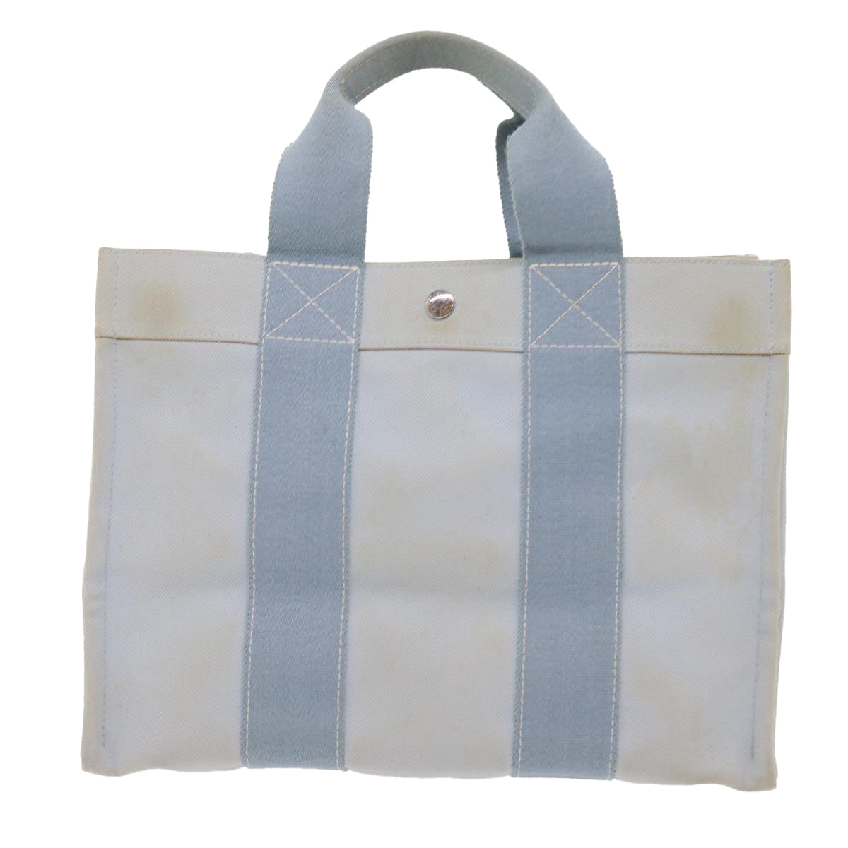 HERMES Bora Bora PM Tote Bag Canvas Light Blue Auth 55452 - 0