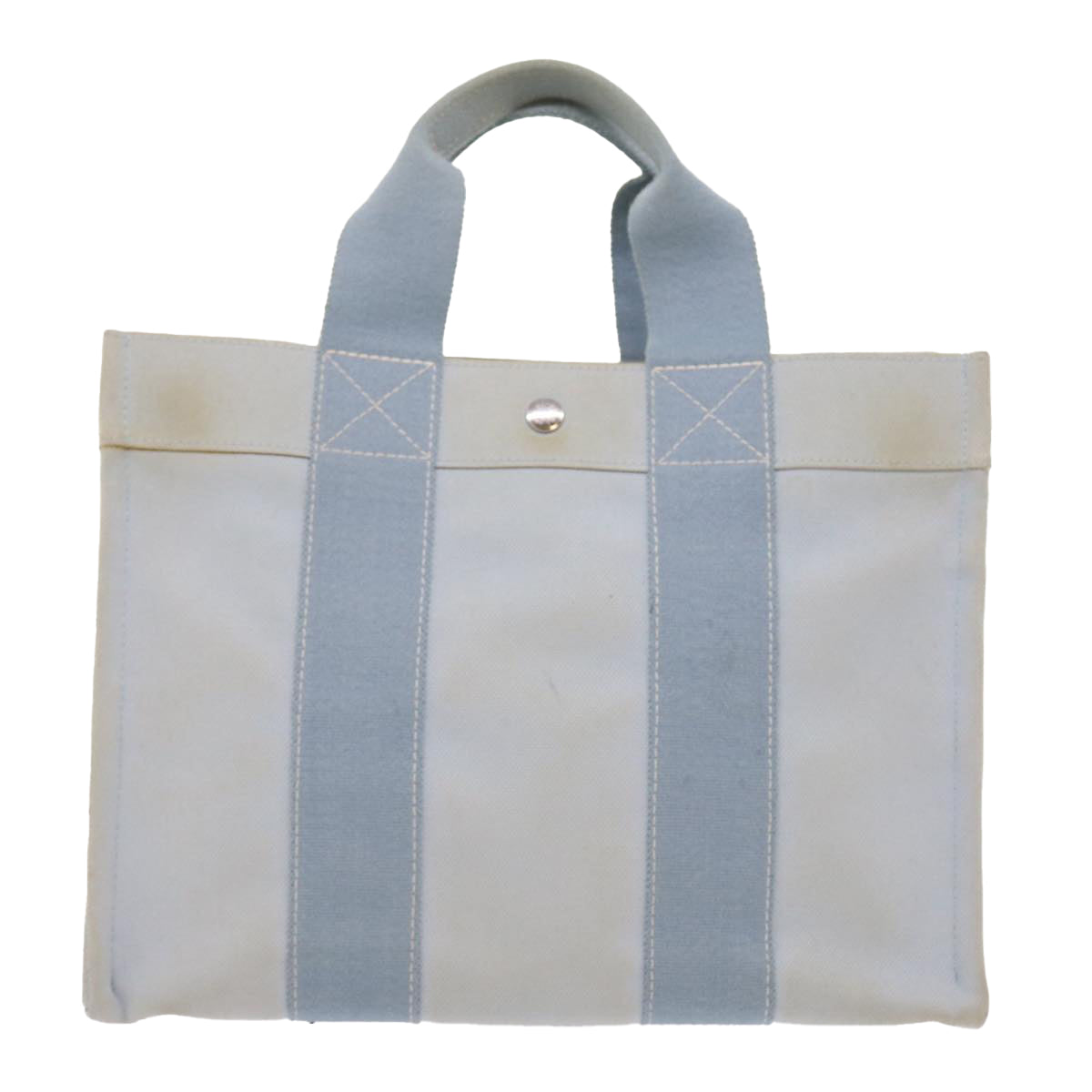 HERMES Bora Bora PM Tote Bag Canvas Light Blue Auth 55452