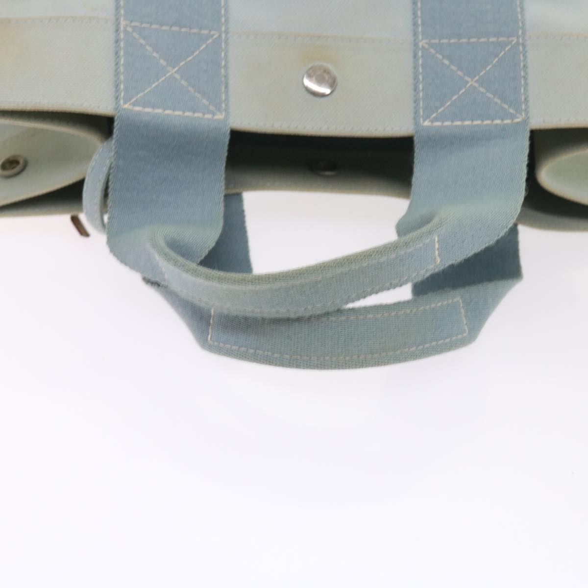 HERMES Bora Bora PM Tote Bag Canvas Light Blue Auth 55452