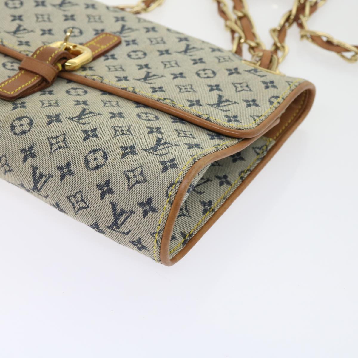 LOUIS VUITTON Monogram Mini Camille Chain Shoulder Bag Blue M92002 Auth 55469