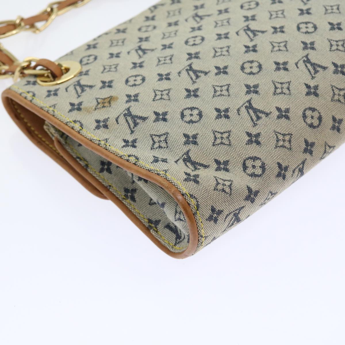 LOUIS VUITTON Monogram Mini Camille Chain Shoulder Bag Blue M92002 Auth 55469