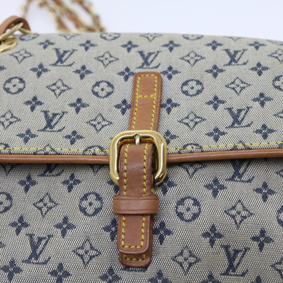 LOUIS VUITTON Monogram Mini Camille Chain Shoulder Bag Blue M92002 Auth 55469