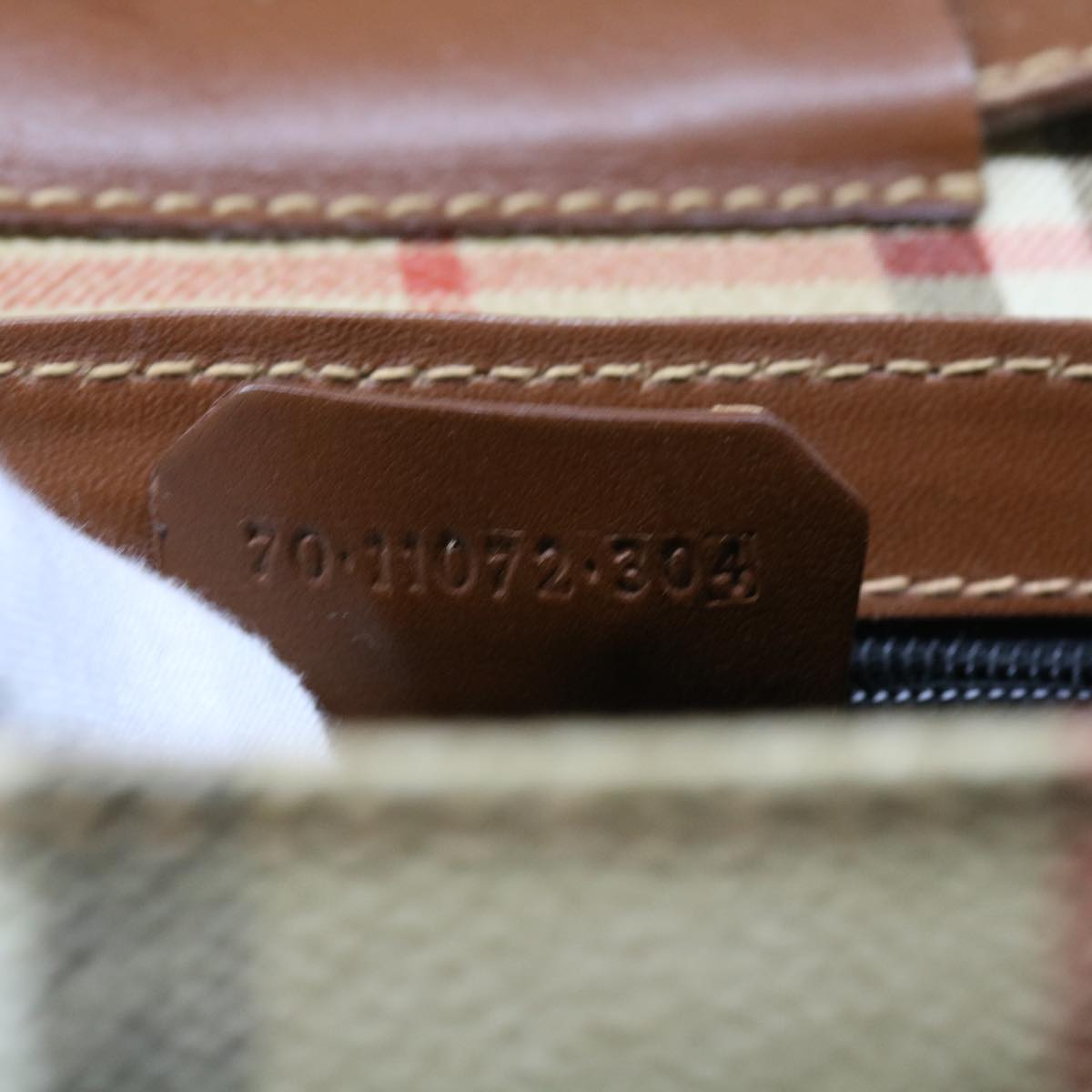 Burberrys Nova Check Shoulder Bag PVC Leather Beige Auth 55532