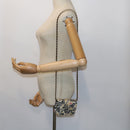 CHANEL Mini Matelasse Shoulder Bag Canvas Beige Black CC Auth 55538AV-23