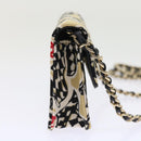 CHANEL Mini Matelasse Shoulder Bag Canvas Beige Black CC Auth 55538AV-4