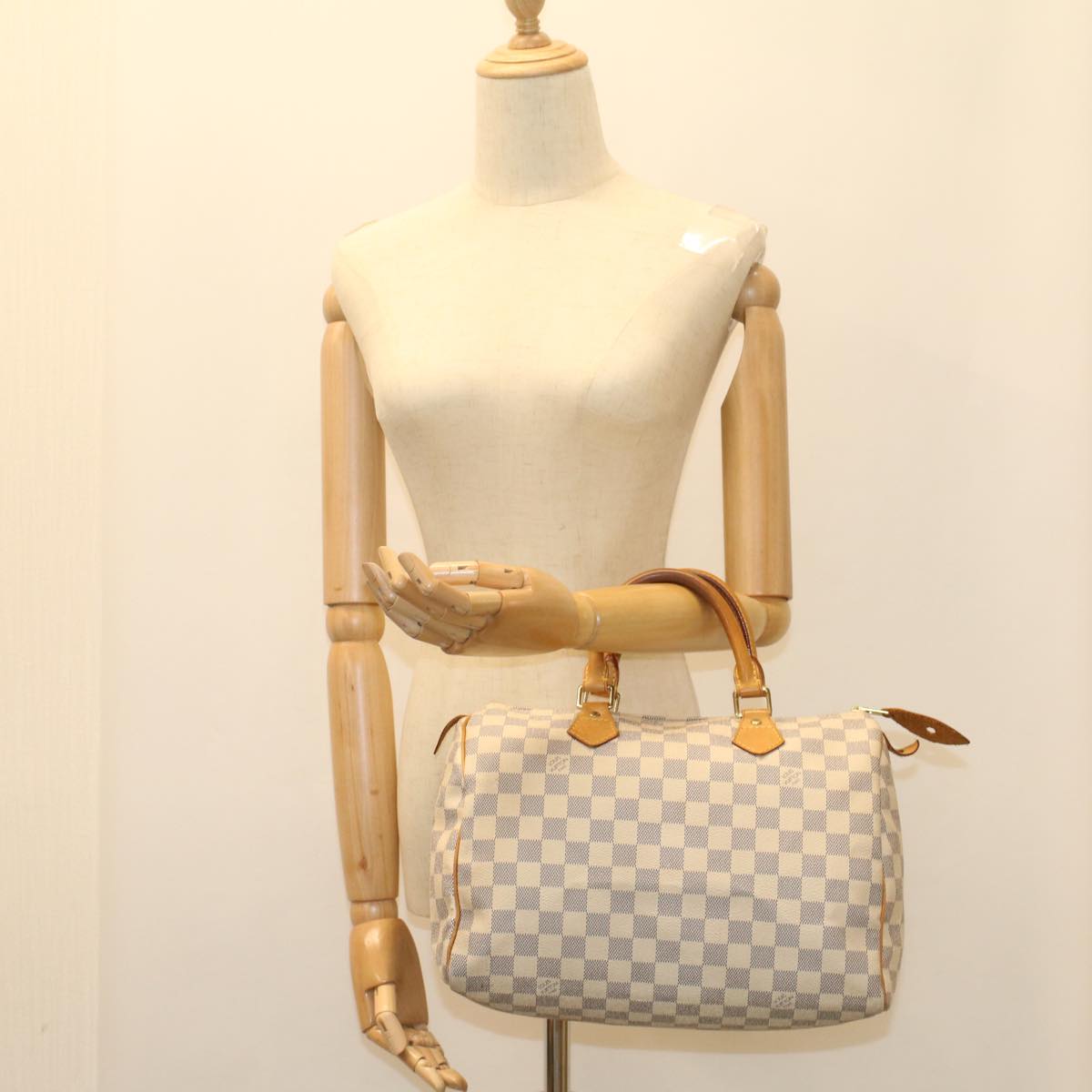 LOUIS VUITTON Damier Azur Speedy 30 Hand Bag N41533 LV Auth 55563