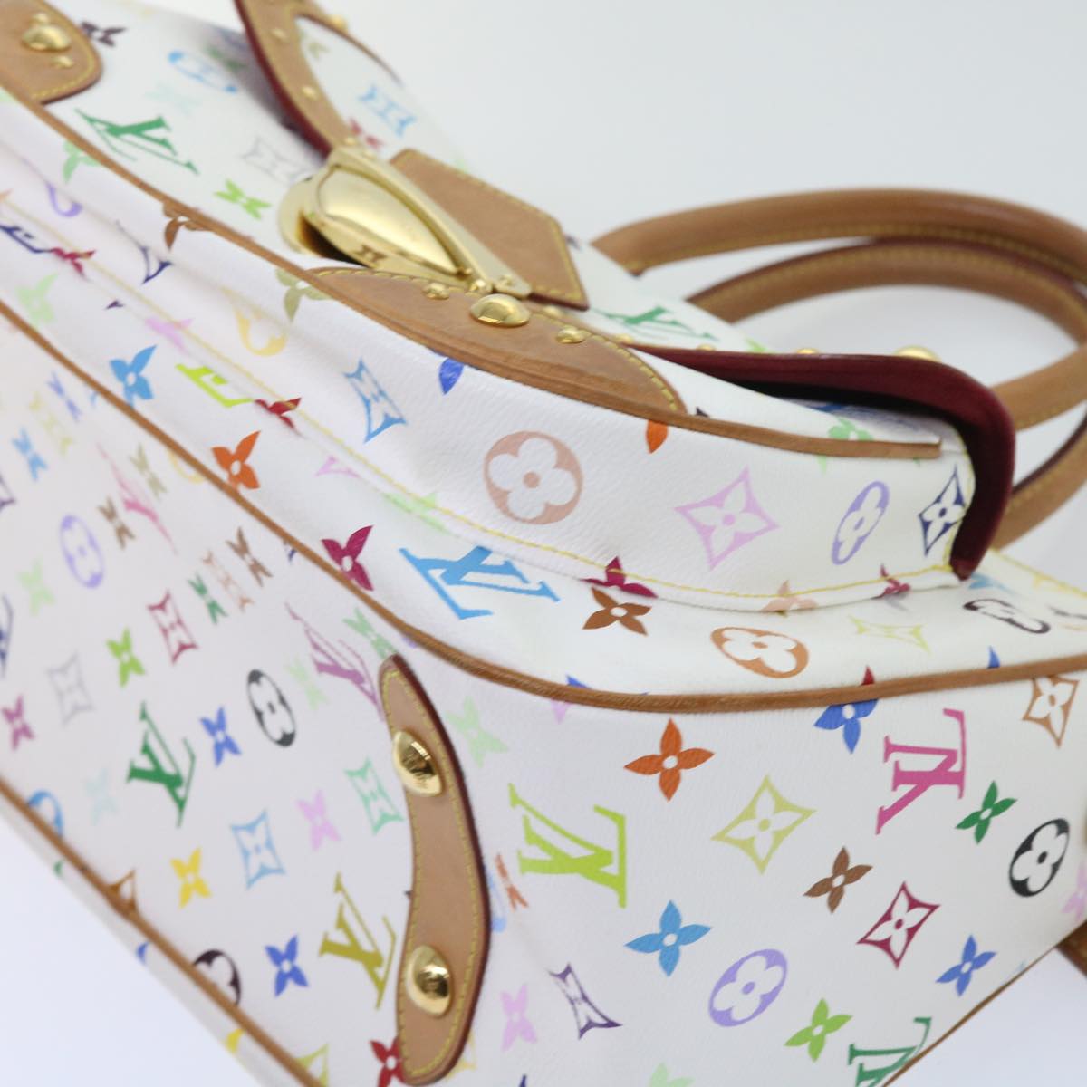 LOUIS VUITTON Monogram Multicolor Rita Hand Bag 2way White M40125 LV Auth 55579A