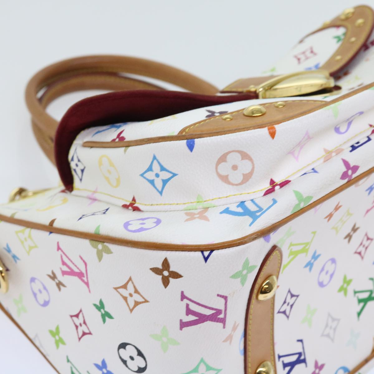 LOUIS VUITTON Monogram Multicolor Rita Hand Bag 2way White M40125 LV Auth 55579A