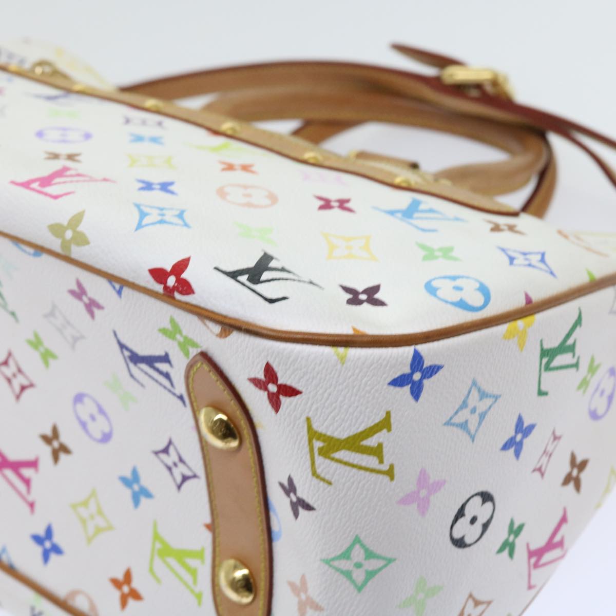 LOUIS VUITTON Monogram Multicolor Rita Hand Bag 2way White M40125 LV Auth 55579A