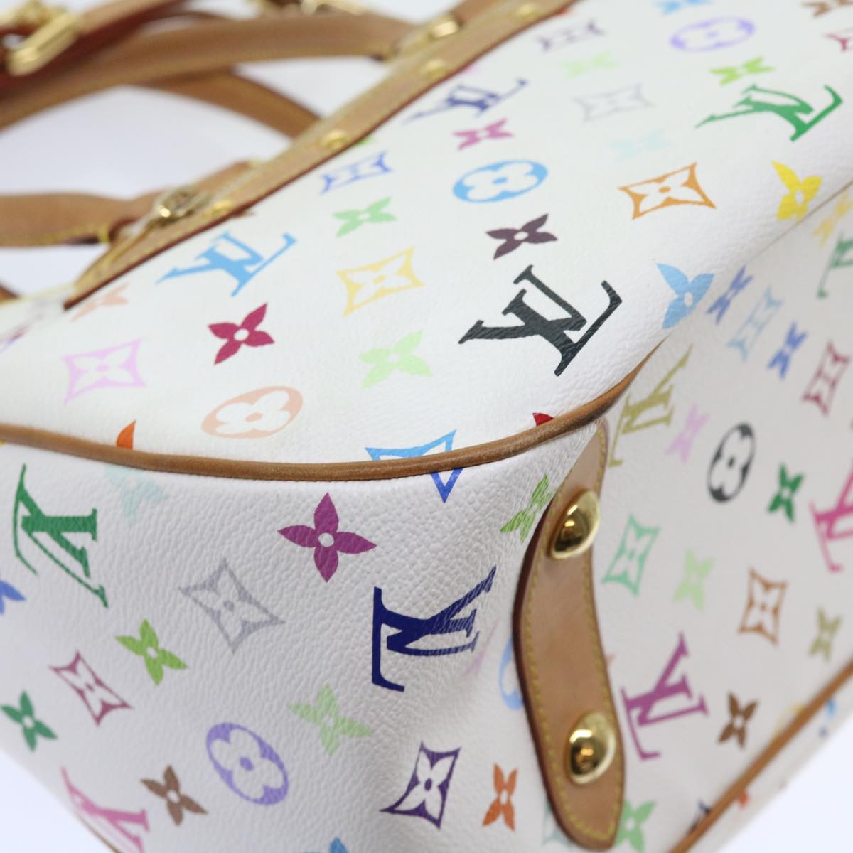 LOUIS VUITTON Monogram Multicolor Rita Hand Bag 2way White M40125 LV Auth 55579A