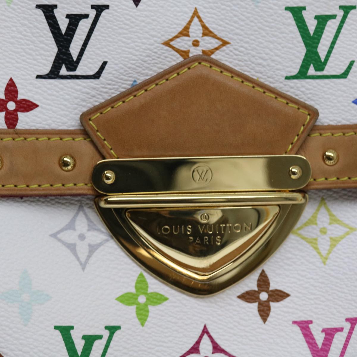 LOUIS VUITTON Monogram Multicolor Rita Hand Bag 2way White M40125 LV Auth 55579A