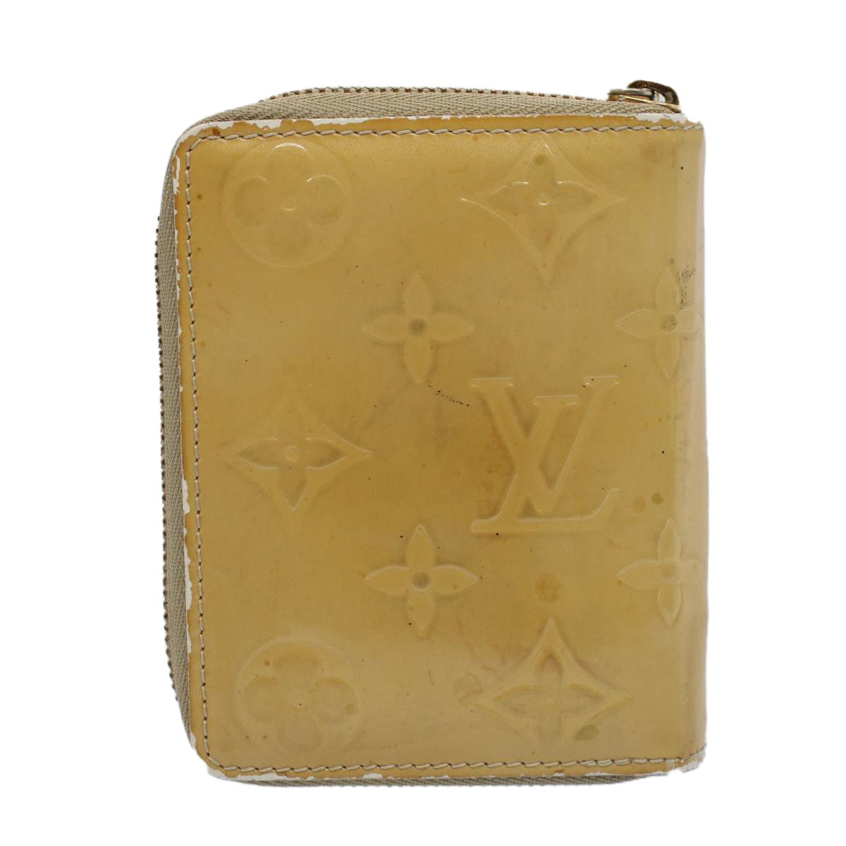 LOUIS VUITTON Monogram Vernis Bloom Compact Wallet Beige M91015 LV Auth 55611 - 0