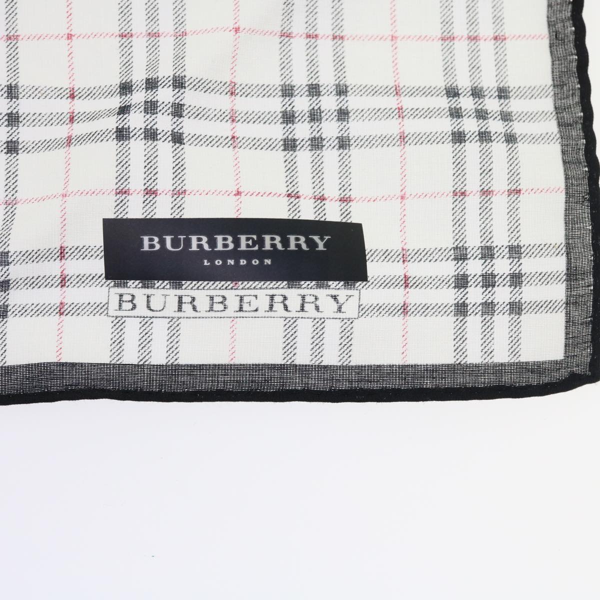 BURBERRY Nova Check Handkerchief Pouch Nylon 2Set Black Beige Auth 55616