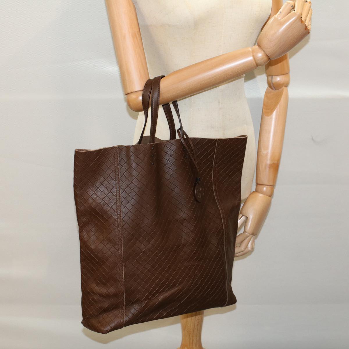 BOTTEGA VENETA Hand Bag Leather Brown Auth 55654