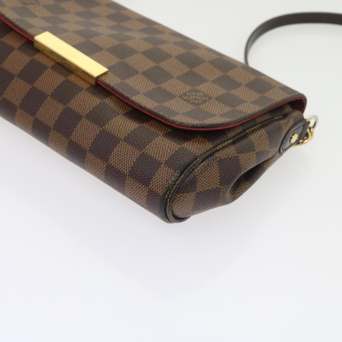 LOUIS VUITTON Damier Ebene Favorit PM Shoulder Bag 2way N41276 LV Auth 55712