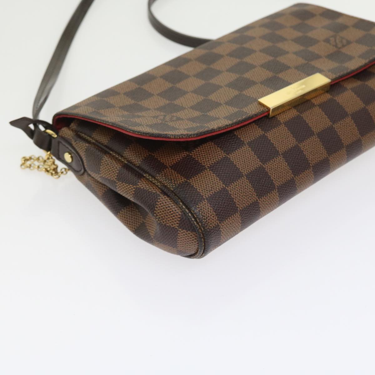 LOUIS VUITTON Damier Ebene Favorit PM Shoulder Bag 2way N41276 LV Auth 55712