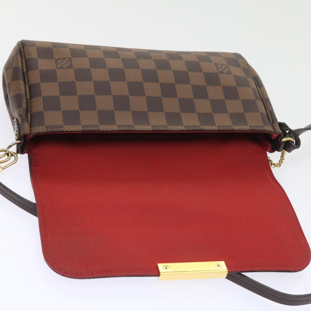 LOUIS VUITTON Damier Ebene Favorit PM Shoulder Bag 2way N41276 LV Auth 55712