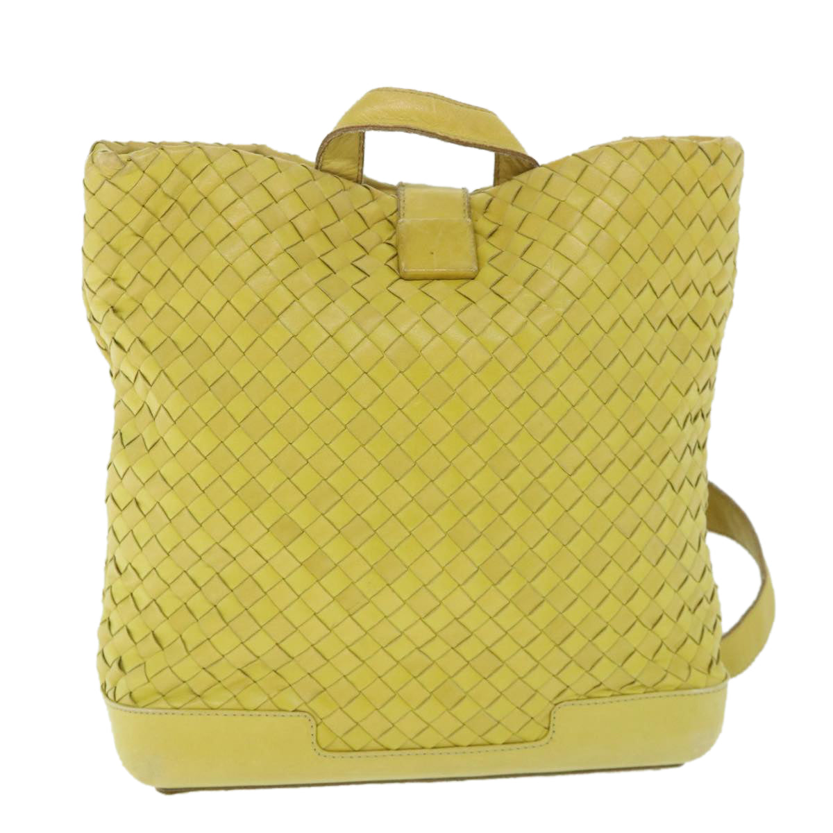 BOTTEGA VENETA INTRECCIATO Shoulder Bag Leather Yellow Auth 55738 - 0