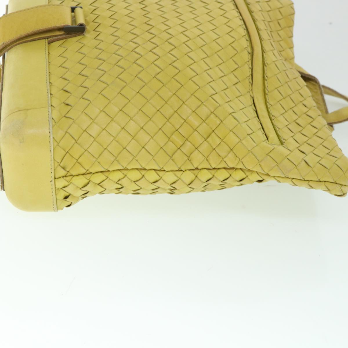 BOTTEGA VENETA INTRECCIATO Shoulder Bag Leather Yellow Auth 55738