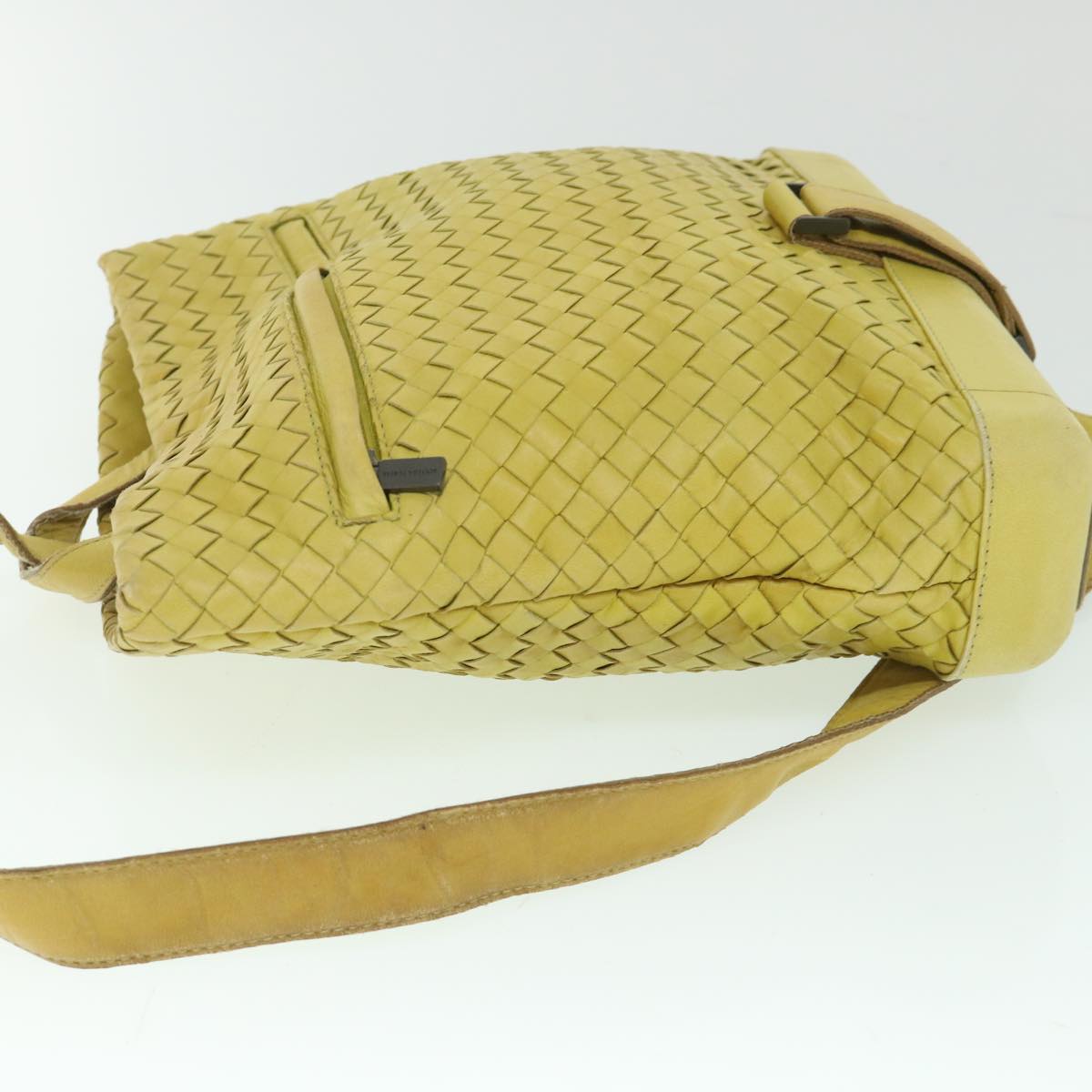 BOTTEGA VENETA INTRECCIATO Shoulder Bag Leather Yellow Auth 55738