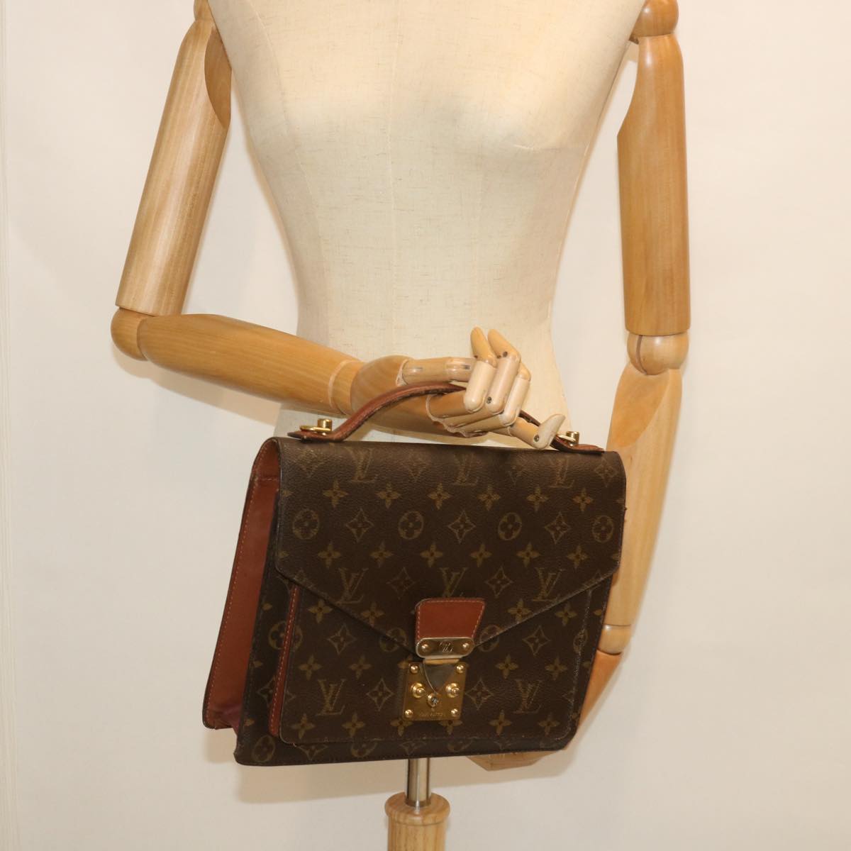 LOUIS VUITTON Monogram Monceau 28 Hand Bag 2way M51185 LV Auth 55787