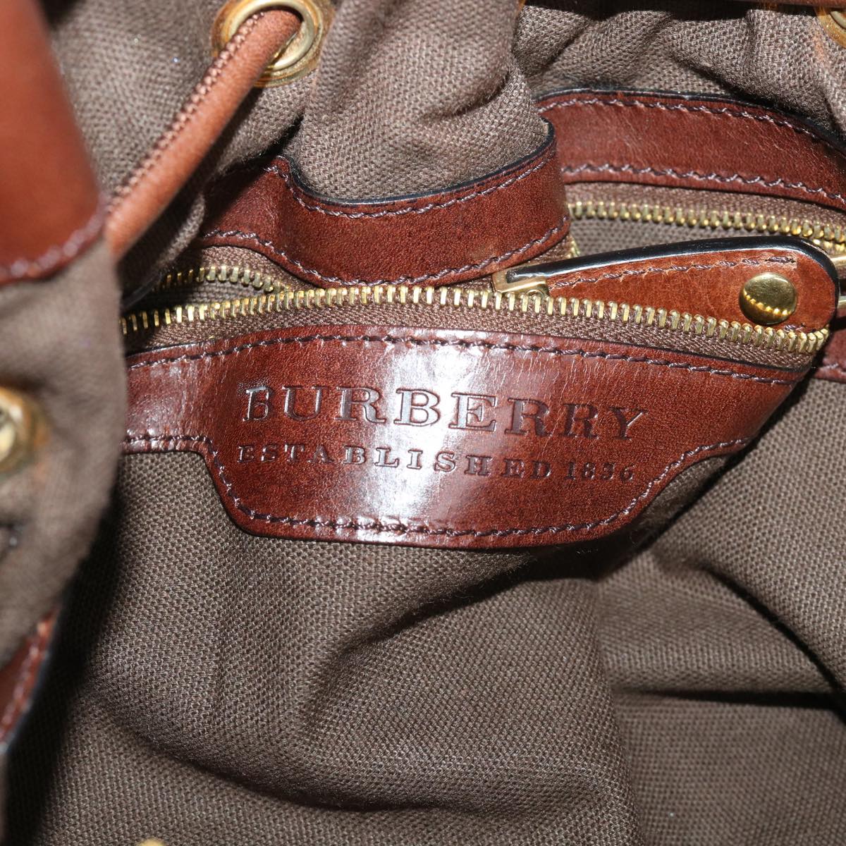 BURBERRY Nova Check Tote Bag Canvas Beige Auth 55855